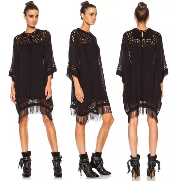 Isabel Marant Etoile Dresses & Skirts - Isabel Marant Etoile Enery Embroidered 3/4 Sleeve Tunic Dress Black Women's M